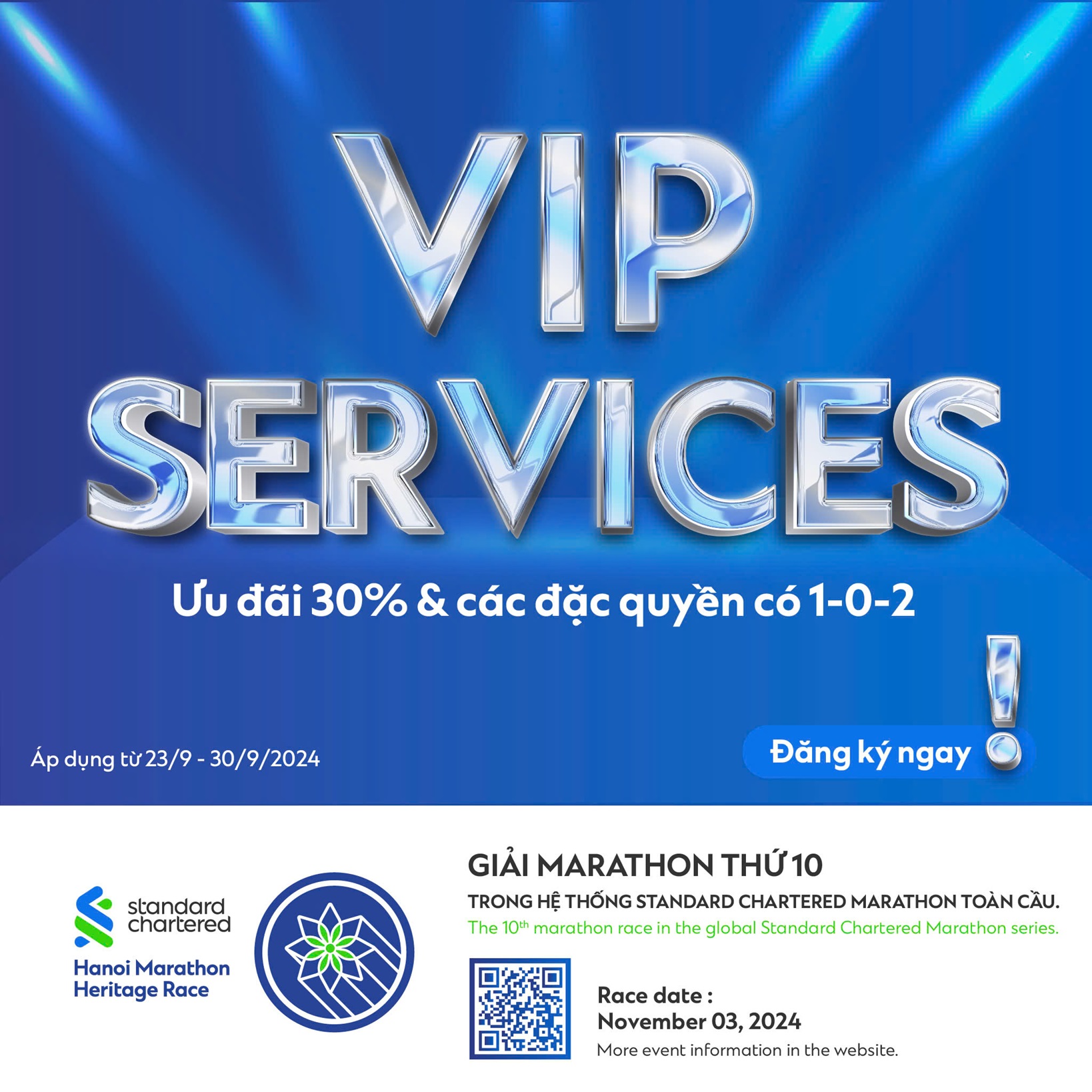 VIP SERVICES - VIP PRIVILEGES AT THE STANDARD CHARTERED HANOI MARATHON – HERITAGE RACE 2024