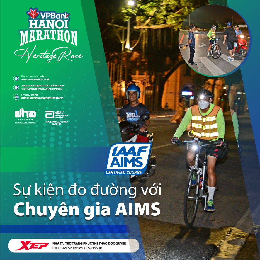 AIMS Hoàn Tất Đo Lại Đường Chạy VPBank Hanoi Marathon 2022