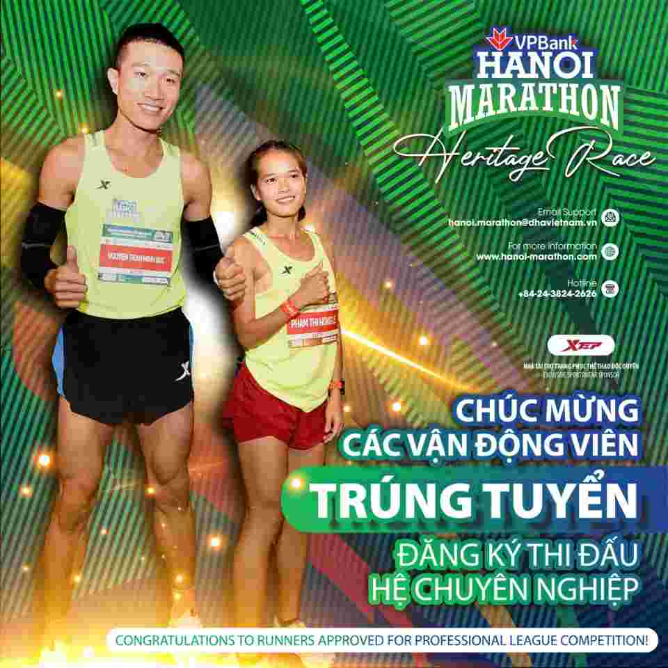 VPBank Hanoi Marathon - Danh Sách Trúng Tuyển Thi Đấu Hệ Chuyên Nghiệp