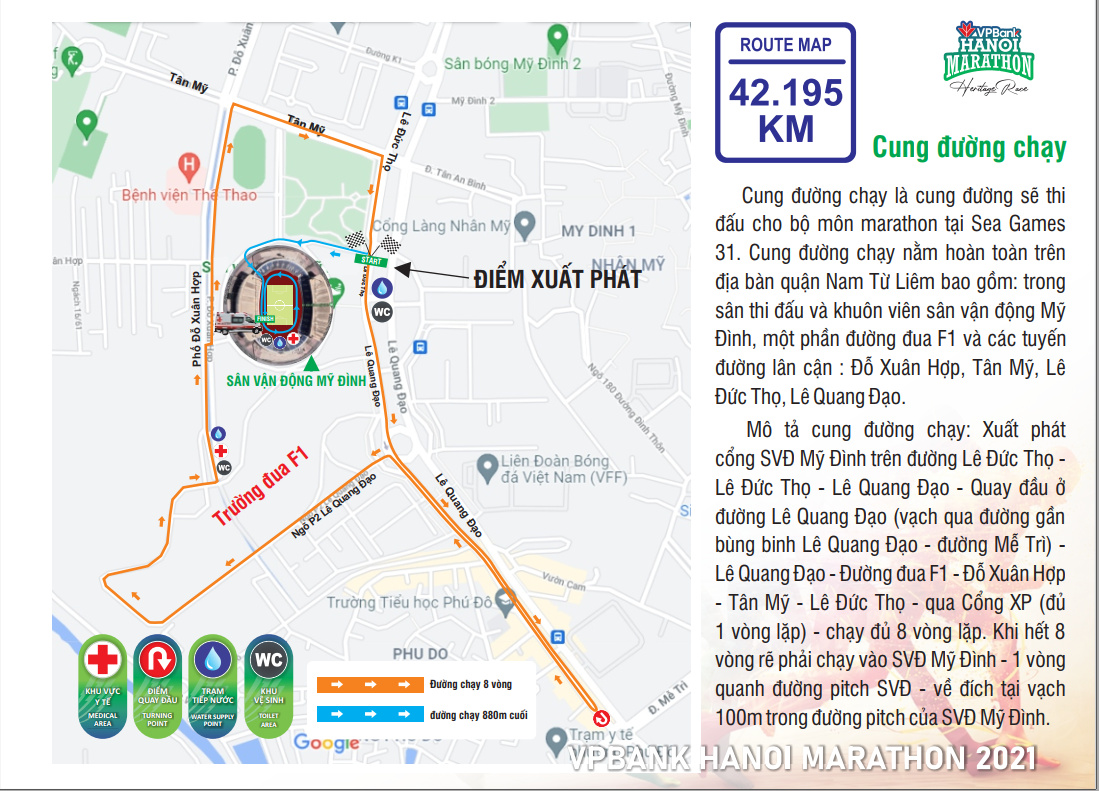 VPBank Hanoi Marathon 2021 Route Map